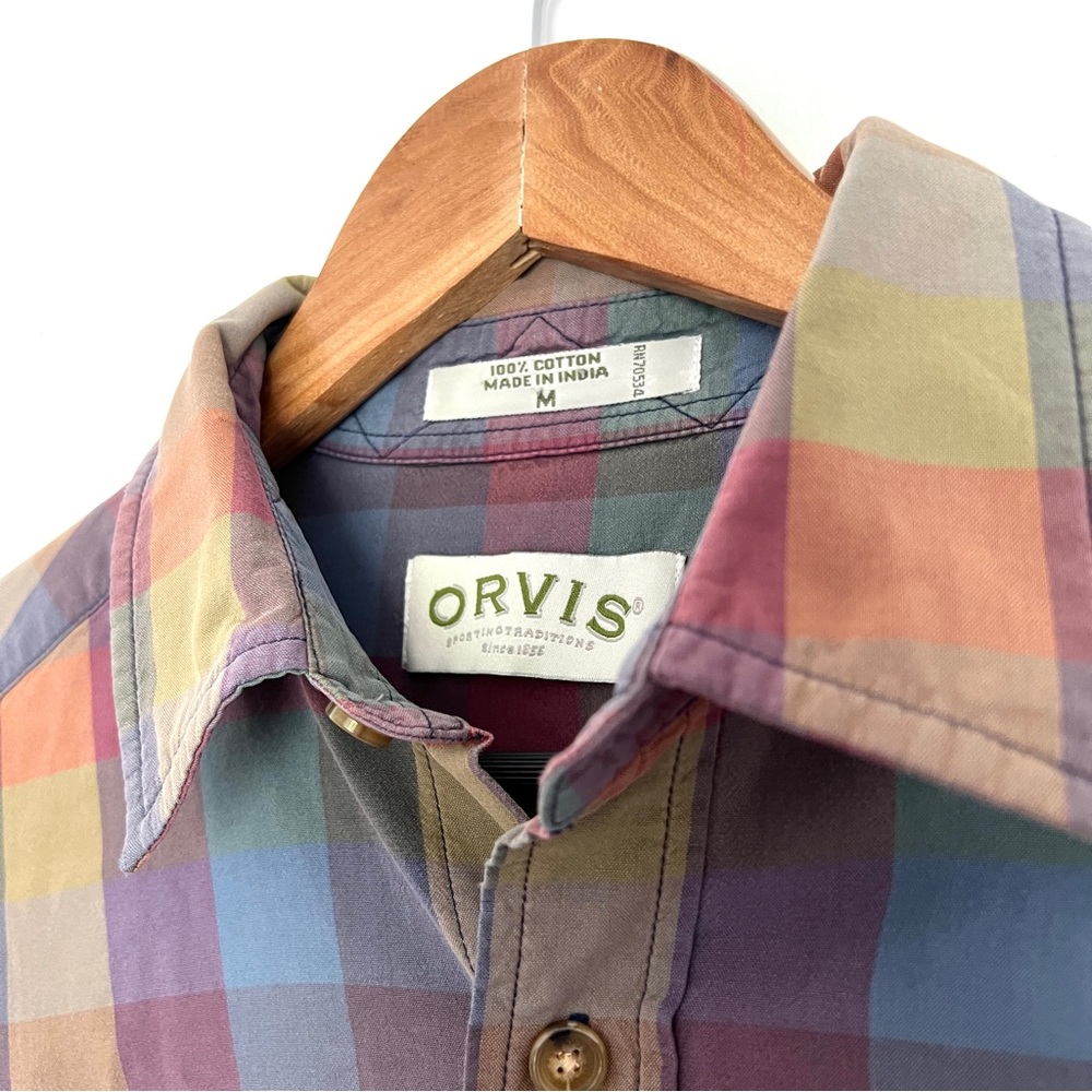 Vintage Orvis Check Shirt Mens Medium - Long Sleeve Shirt 100% Cotton - Picture 2 of 5
